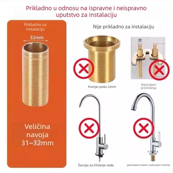 Držač slavine za sudoper od nehrđajućeg čelika, brzo montiranje, matica protiv otpuštanja, izravna upotreba, moderan minimalistički stil