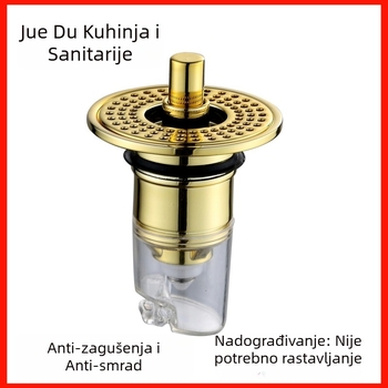 Pop-up odvodnja za umivaonik – ABS, pritiskom za rad, lagani luksuz stil, Jidu