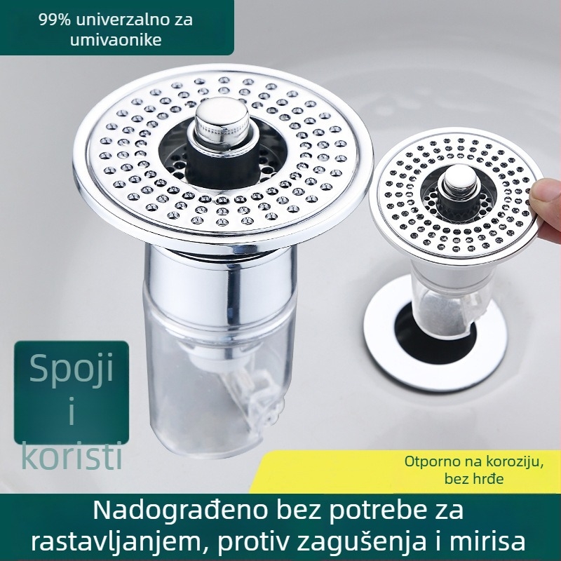 Pop-up odvodnja za umivaonik – ABS, pritiskom za rad, lagani luksuz stil, Jidu