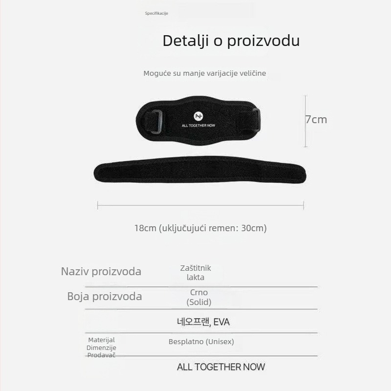 Elbow Sleeve s podesivom kompresijom – pamuk-najlon materijal, za odrasle, vanjski sportovi