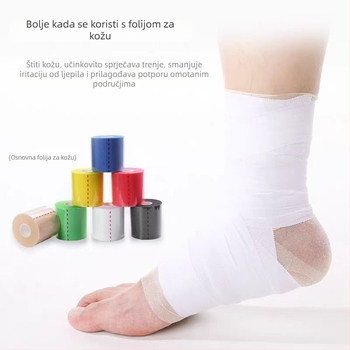 Sportska traka za fiksiranje stopala i zglobova, podrška zapešća i prstiju, bijela tanka ljepljiva traka, elastični zavoj.
