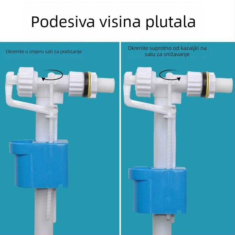 Bočni dovodni ventil za WC — plastika, injekcijski oblikovan, modern dizajn