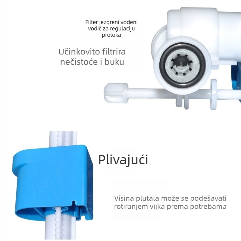 Bočni dovodni ventil za WC — plastika, injekcijski oblikovan, modern dizajn
