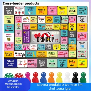 Društvena igra za parove - Monopoly-stil igra s elementom ispijanja pića (Materijal: prirodna guma; Značajke: jednostavna igra za parove; Prigode: zajednica; Tema: odraslo upoznavanje)