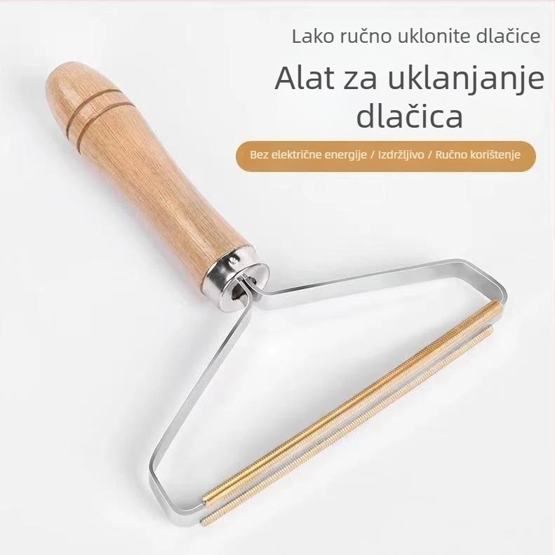 Ručni uređaj za uklanjanje dlačica s odjeće, dvostrani, metalni