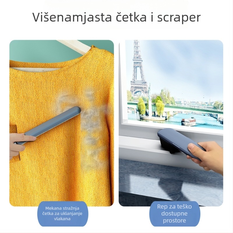 Višenamjenska četka za uklanjanje dlaka za kućne ljubimce – za sofu, tepih i prozore; uklanja dlake mačaka i psa; Značka: Nerve cat; Materijal: Plastika.