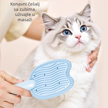 Četka za njegu kućnih ljubimaca s masažom — uklanjanje otpadne dlake, dvostruka namjena, materijali: silikon/PP