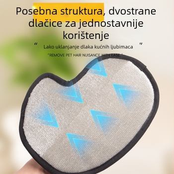 Rukavica za uklanjanje dlaka kućnih ljubimaca – materijali: mrežasto platno i četkasto platno; Marka: Cute to all living beings; Uvoz: Ne