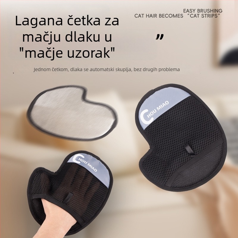 Rukavica za uklanjanje dlaka kućnih ljubimaca – materijali: mrežasto platno i četkasto platno; Marka: Cute to all living beings; Uvoz: Ne