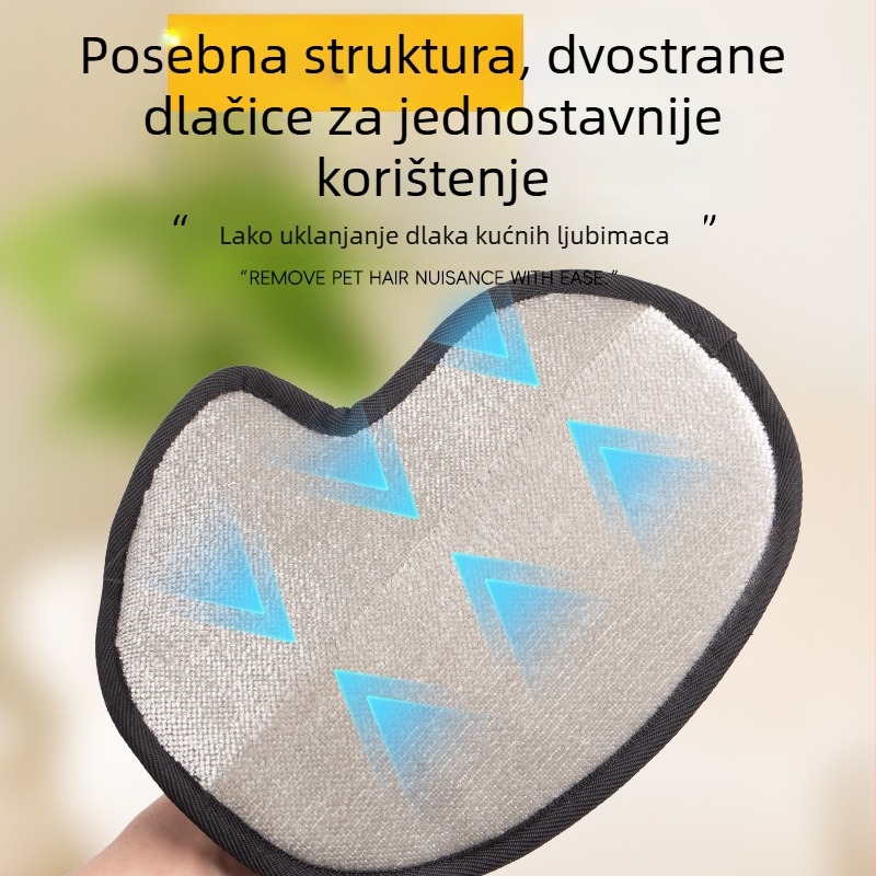 Rukavica za uklanjanje dlaka kućnih ljubimaca – materijali: mrežasto platno i četkasto platno; Marka: Cute to all living beings; Uvoz: Ne