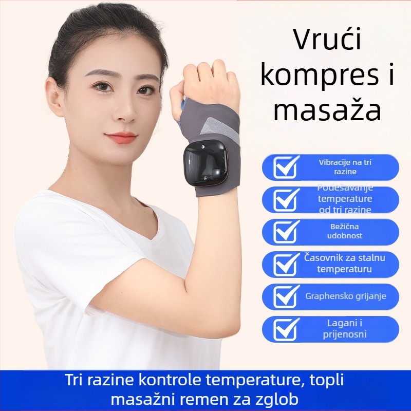 Električna grijna narukvica za zapešće s grafenskim grijanjem i inteligentnom kontrolom temperature (poliestersko vlakno; za ruke)