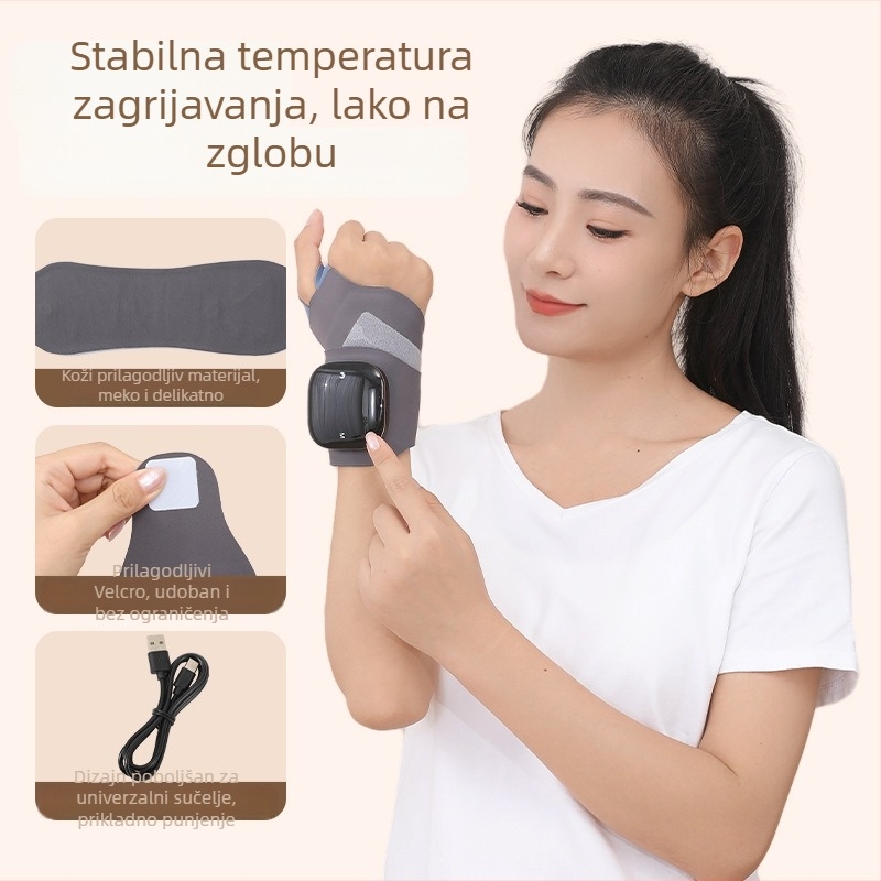 Električna grijna narukvica za zapešće s grafenskim grijanjem i inteligentnom kontrolom temperature (poliestersko vlakno; za ruke)