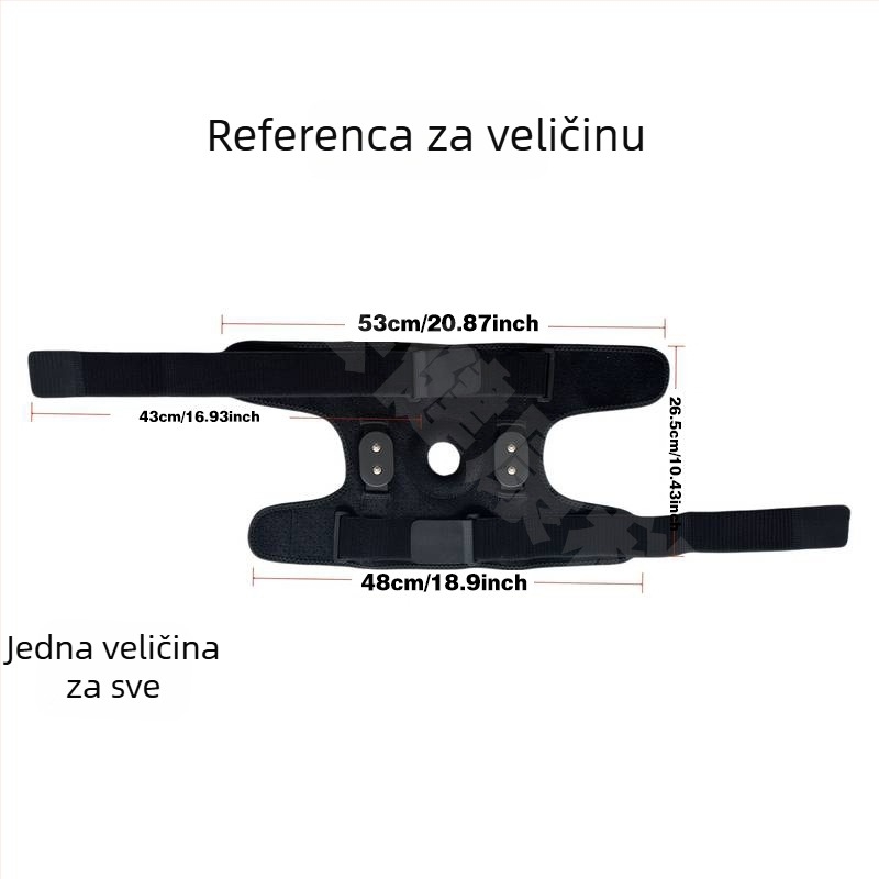 Koljena štitnika s EVA okruglom jastučiću za zaštitu patele, višestruka primjena: planinarenje, košarka i nogomet. Konstrukcija od SBR-a, tkanine, najlona i čelika.