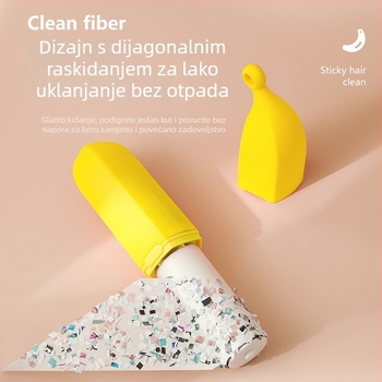 Banano oblikovan uklanjivač dlaka — mini, dvostrani, otvara se za uklanjanje dlaka kućnih ljubimaca, plastični, modernog stila