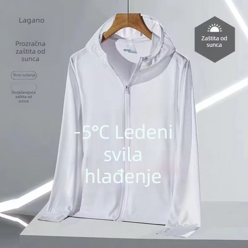 Ljetna mrežasta jakna s UV zaštitom, kapuljačom, 90% poliester, zatvarač, bočni džepovi