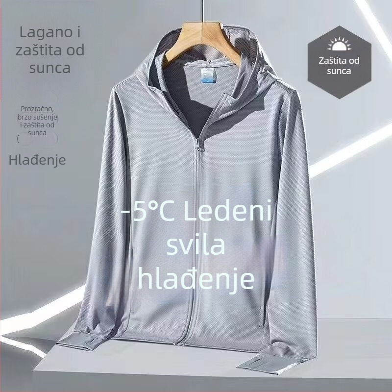 Ljetna mrežasta jakna s UV zaštitom, kapuljačom, 90% poliester, zatvarač, bočni džepovi