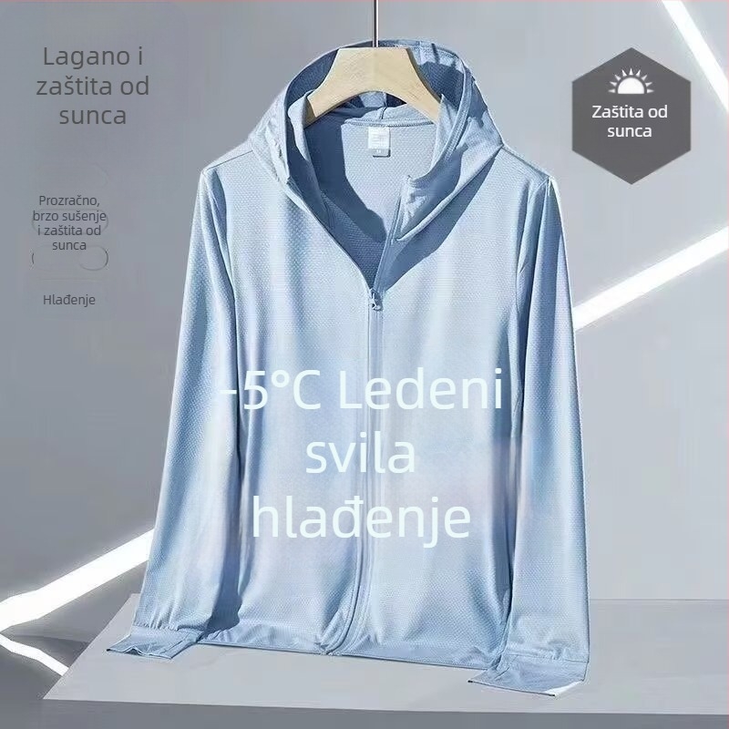 Ljetna mrežasta jakna s UV zaštitom, kapuljačom, 90% poliester, zatvarač, bočni džepovi