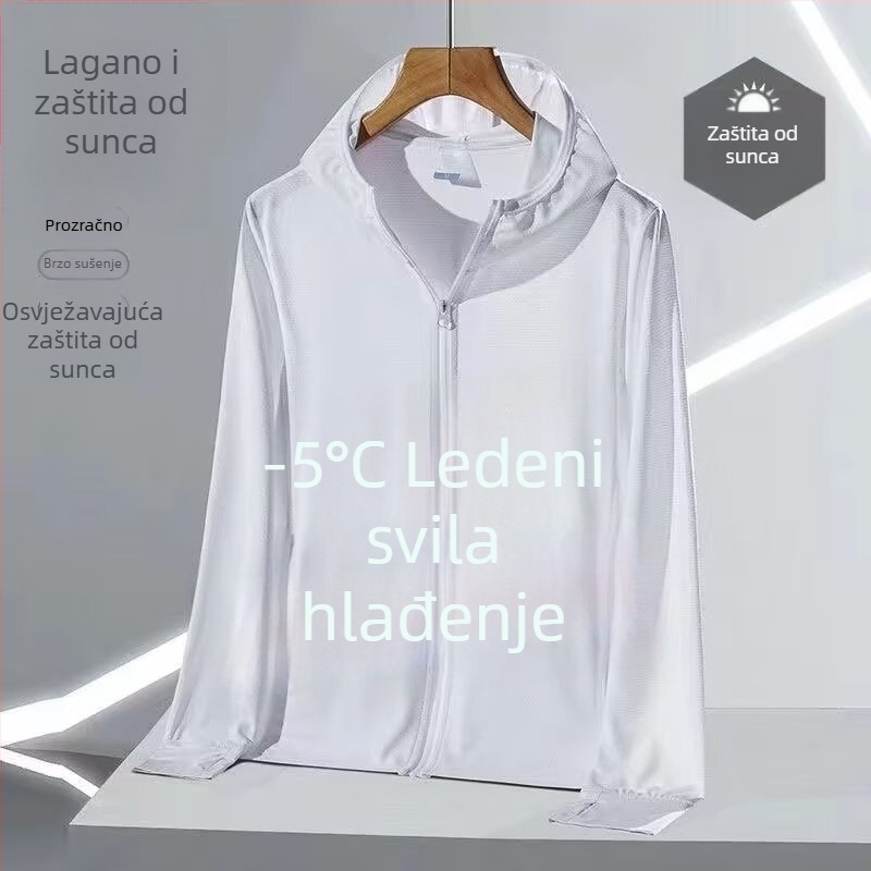 Ljetna mrežasta jakna s UV zaštitom, kapuljačom, 90% poliester, zatvarač, bočni džepovi