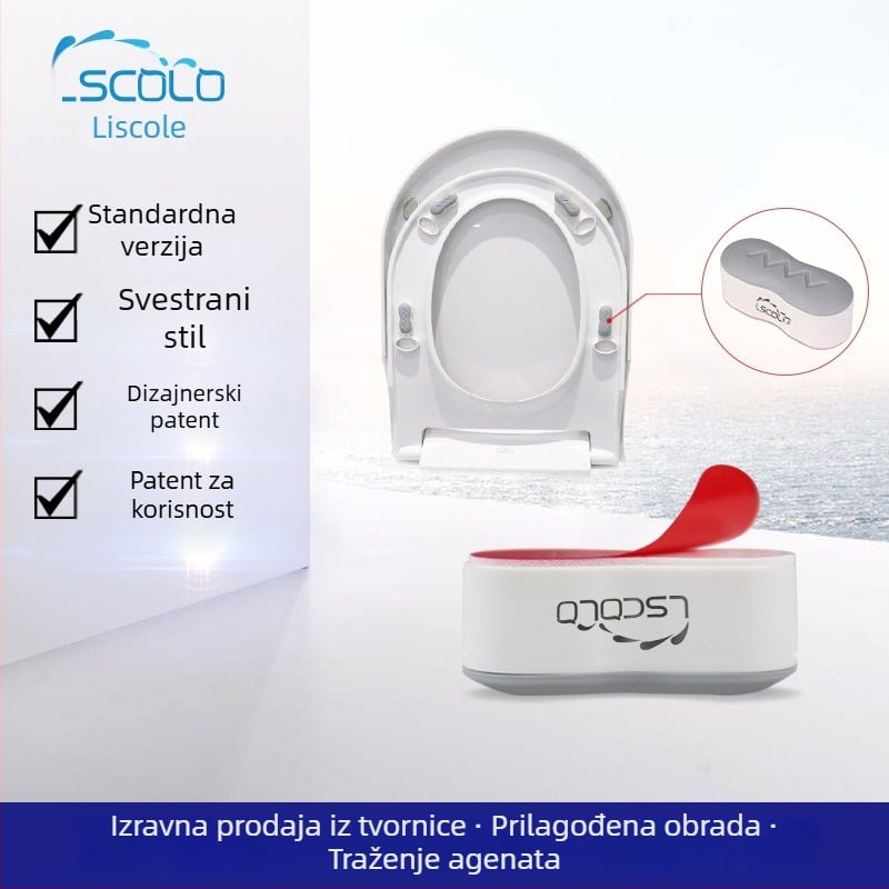 Jastučić za poklopac WC-a — ABS+TPU, LSCOLO, ljepilo za montažu, moderni stil