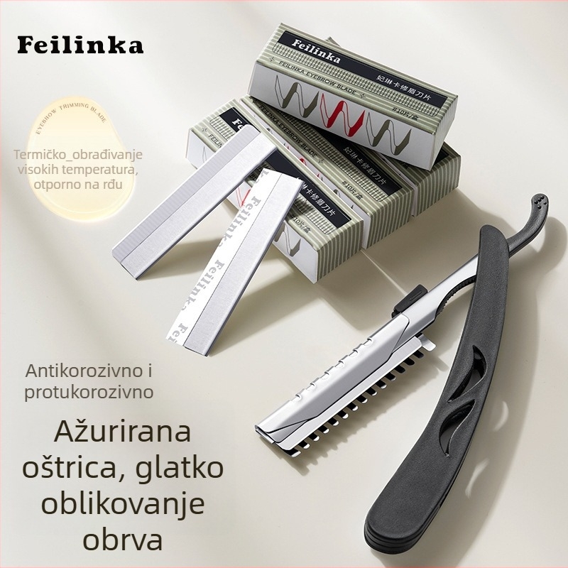 Feilinka Set za oblikovanje obrva – alat od nehrđajućeg čelika za opću upotrebu