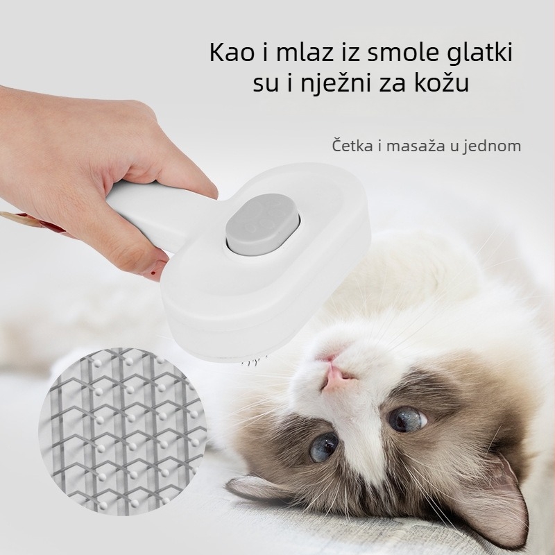 Češalj za njegu kućnih ljubimaca za mačke i pse, raščepljavanje čvorova, uklanjanje dlaka, čistilni češanj, PP materijal