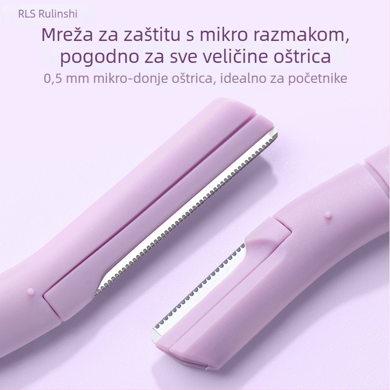 Petodjelni set alata za obrve od nehrđajućeg čelika: britva za obrve, škarice za obrve, kopča za obrve