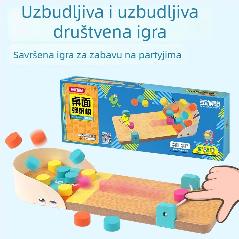 Mimizhi Play Drvena Stolna Igra s Udarom Loptice – Unutarnja Relaksacija