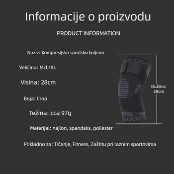 Koljeno štitnik, poliester vlakna, 95 g, za odrasle