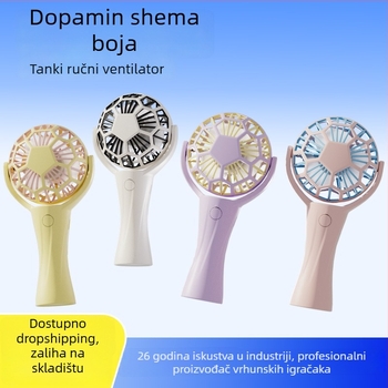 Prijenosni ručni ventilator - Brushless motor, Ugrađena baterija 500–800 mAh, 3 brzine, Trajanje 3–6 h