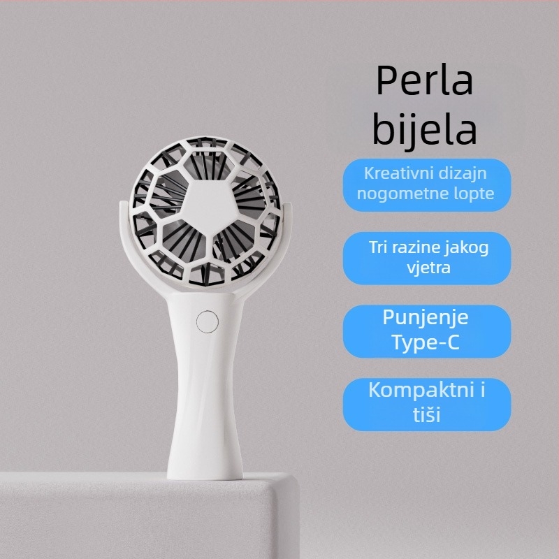 Prijenosni ručni ventilator - Brushless motor, Ugrađena baterija 500–800 mAh, 3 brzine, Trajanje 3–6 h