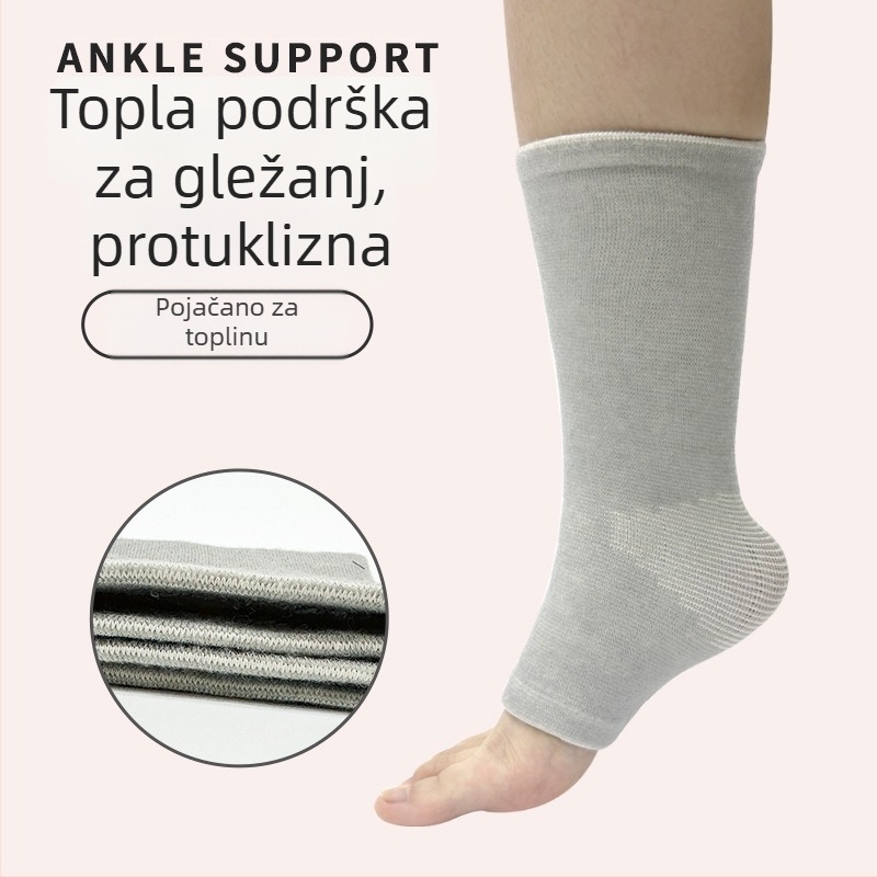 Gležnjača za jesen-zimu, četverostruko elastična, dišući bambus-ugljik materijal, poliester vlakno, za trčanje i nogomet, zaštita gležnja i stabilizacija ozljede gležnja