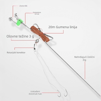 Nerđajući čelik, opružni eksplozivni udica za automatsko pecanje – bodljiva udica za pecanje u potoku