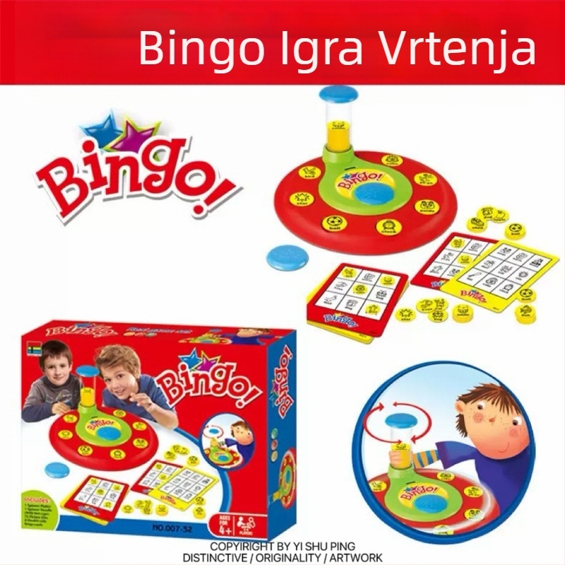 Stolna interaktivna igra za više igrača: bingo s okretajućim kolom i engleskim brojevima