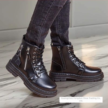 Martin čizme za muškarce, zimske, gornji dio od mikrovlaknastog kože, gumeni potplat, podstava od ovčje kože, ulošak od pamuka