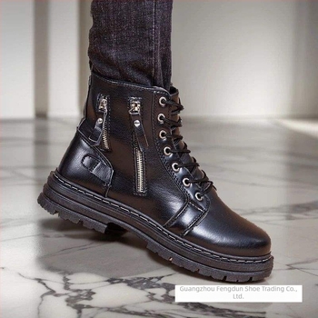 Martin čizme za muškarce, zimske, gornji dio od mikrovlaknastog kože, gumeni potplat, podstava od ovčje kože, ulošak od pamuka