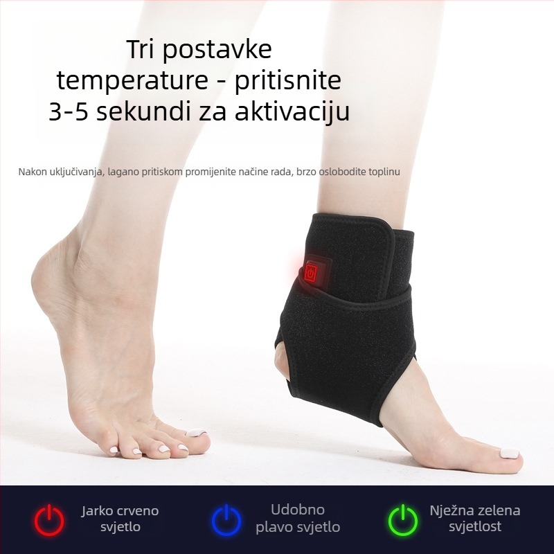 Gležanj orteza s infracrvenim grijanjem i električnim zagrevanjem za ublažavanje uganuća; za odrasle, pogodna za nogomet, trčanje i biciklizam.