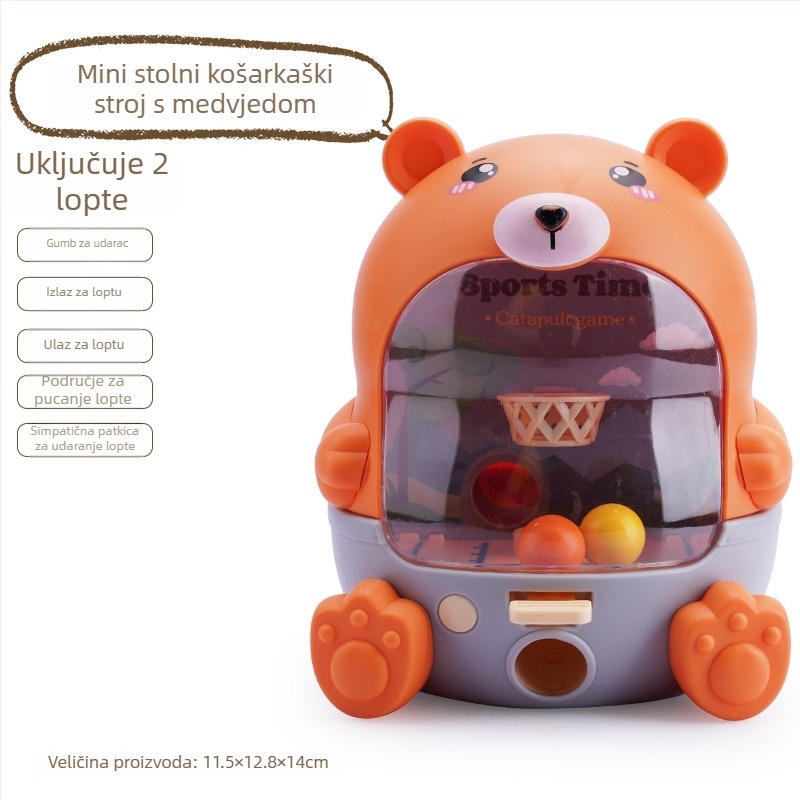 Interaktivna dječja stolna sportska igra s mini košarkom i mini nogometom • Materijal: plastika • Uzrast 7–14 godina • Unutarnja rekreacijska igra • Razvija emocije, vid, inteligenciju, hvatanje i komunikaciju roditelj-dijete