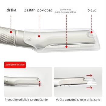 Trimer za obrve od nehrđajućeg čelika, za svakodnevnu upotrebu