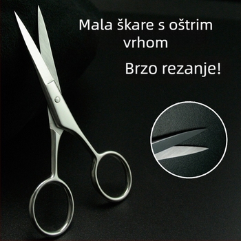 Nerđajuće čelične škare za obrve, nos i bradu s okruglim vrhom