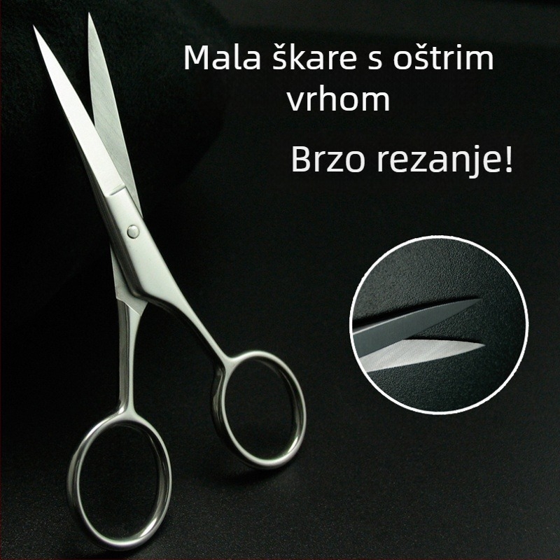 Nerđajuće čelične škare za obrve, nos i bradu s okruglim vrhom
