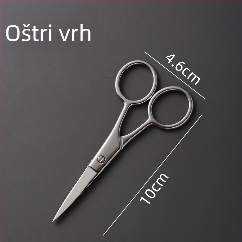 Nerđajuće čelične škare za obrve, nos i bradu s okruglim vrhom