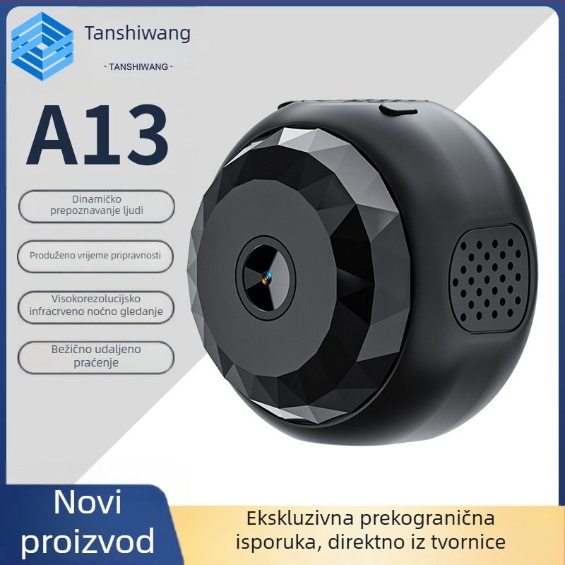 A13 Bežična kućna kamera 1080P s infracrvenim noćnim vidom — Monitor za kućne ljubimce, pohrana na TF karticu, trajanje baterije 4–5 sati