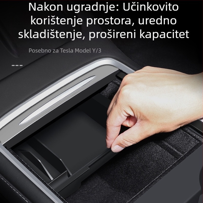 Dodatak za srednji pretinac ispod sjedala i bočni pretinac u prtljažniku za Tesla Model Y i Model 3 (ažurirana verzija)