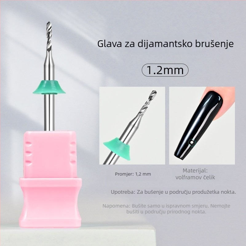 Dijamantom ukrašena glava za brušenje noktiju za brzo bušenje, šiljasti vrh – specijalni alat za manikuru