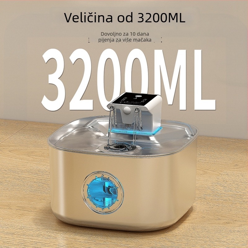 Doser vode za kućne ljubimce Ft904 – 304 nehrđajući čelik, kapacitet 3,2 L, odvojiv, bez napajanja