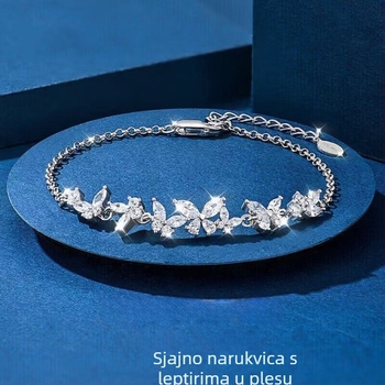 Bakrena narukvica s cvjetovima glicinije, elektroplatirana, unisex, elegantan stil, proljeće 2025