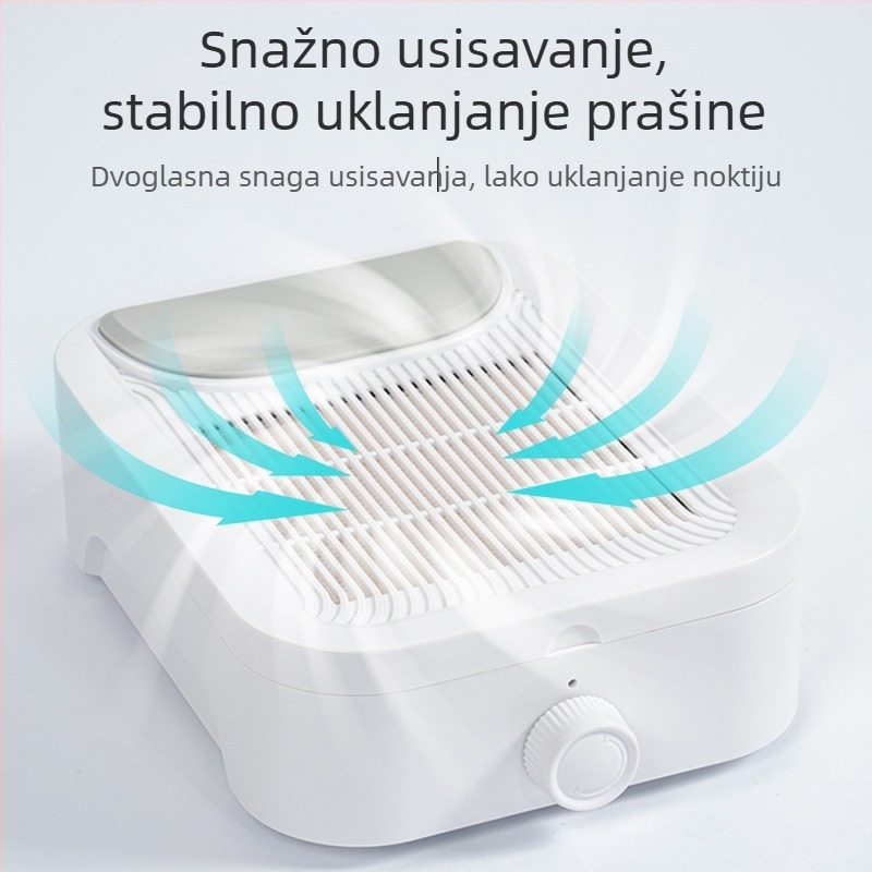 Usisivač prašine za nokte, visokih performansi, punjiv, prijenosni dizajn, plastična konstrukcija i nehrđajući čelik