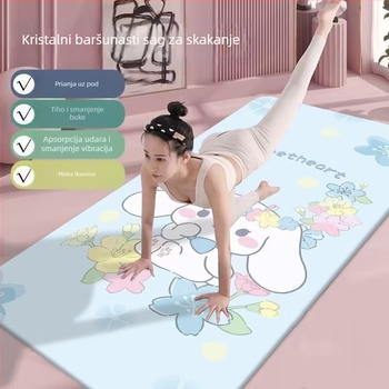 Joga prostirka s crtanim motivom, ekstra debela, apsorbira udarce i protuklizna, za početnike, kućni treninzi