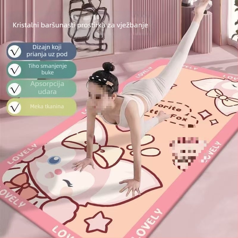 Joga prostirka s crtanim motivom, ekstra debela, apsorbira udarce i protuklizna, za početnike, kućni treninzi