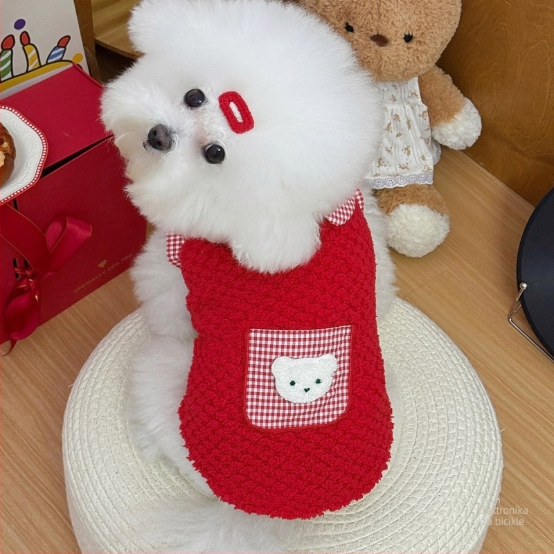 Jesen-zimska pliš džepna jaknica za male i srednje ljubimce (mačke i psi) – Teddy/Bichon duksa; Materijal: vlakno od poliestera; Univerzalna upotreba; Zadržava toplinu; Casual stil